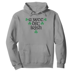 Funny Irish Heritage Hoodie A Wee Bit Irish St Patrick's Day Shamrock TS11 Sport Gray Print Your Wear