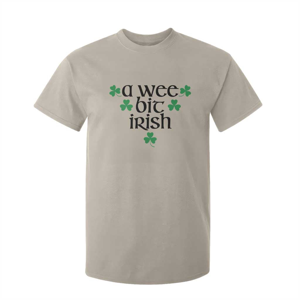 Funny Irish Heritage T Shirt For Kid A Wee Bit Irish St Patrick's Day Shamrock TS11 Sand Print Your Wear