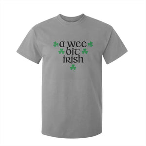 Funny Irish Heritage T Shirt For Kid A Wee Bit Irish St Patrick's Day Shamrock TS11 Sport Gray Print Your Wear