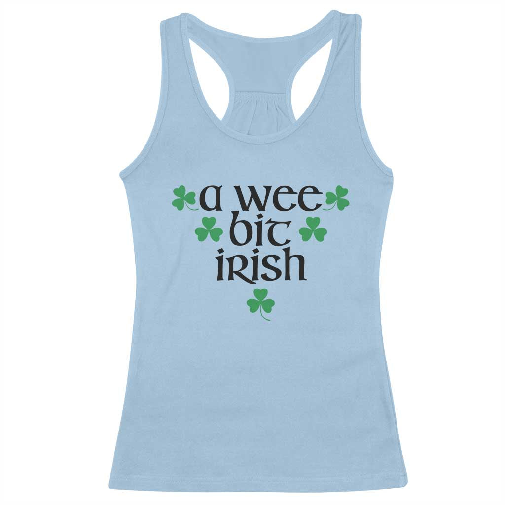 Funny Irish Heritage Racerback Tank Top A Wee Bit Irish St Patrick's Day Shamrock TS11 Light Blue Print Your Wear