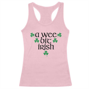 Funny Irish Heritage Racerback Tank Top A Wee Bit Irish St Patrick's Day Shamrock TS11 Light Pink Print Your Wear