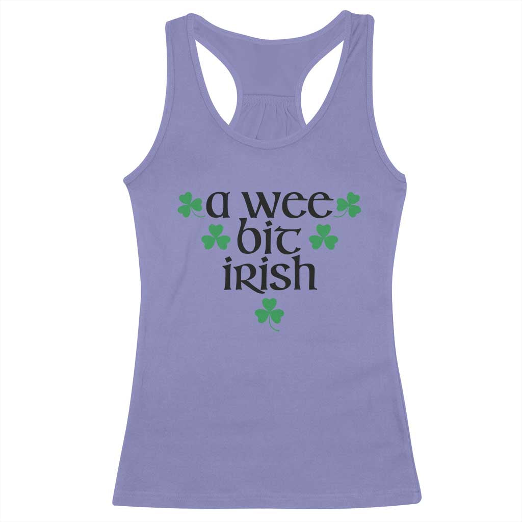 Funny Irish Heritage Racerback Tank Top A Wee Bit Irish St Patrick's Day Shamrock TS11 Violet Print Your Wear