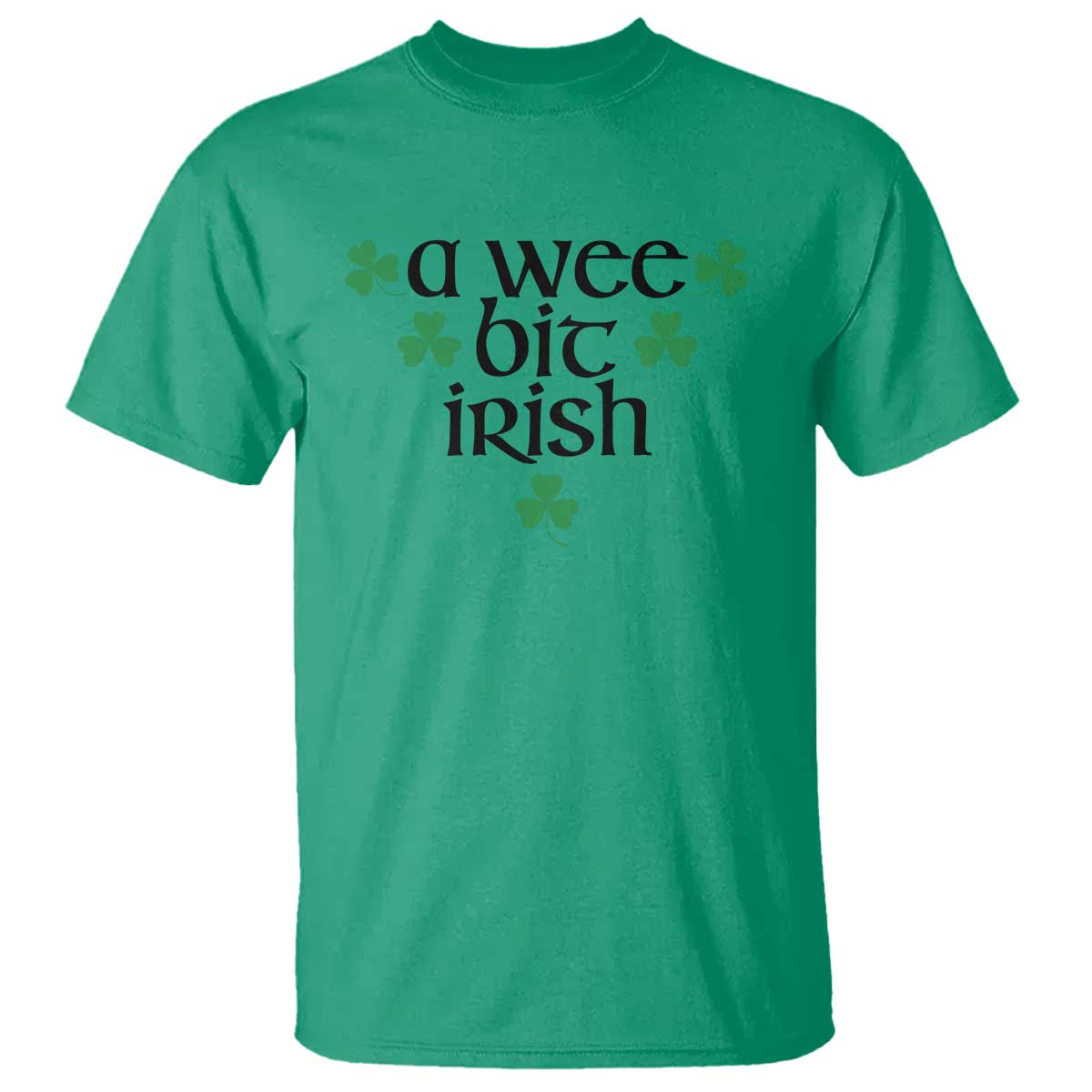 Funny Irish Heritage T Shirt A Wee Bit Irish St Patrick's Day Shamrock TS11 Irish Green Print Your Wear