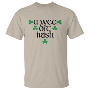 Funny Irish Heritage T Shirt A Wee Bit Irish St Patrick's Day Shamrock TS11 Sand Print Your Wear
