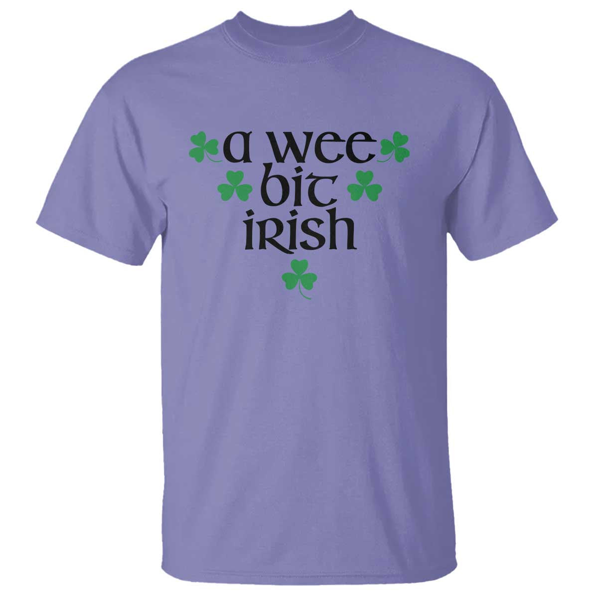 Funny Irish Heritage T Shirt A Wee Bit Irish St Patrick's Day Shamrock TS11 Violet Print Your Wear