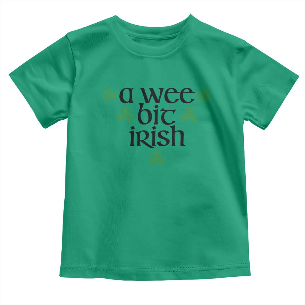 Funny Irish Heritage Toddler T Shirt A Wee Bit Irish St Patrick's Day Shamrock TS11 Irish Green Print Your Wear