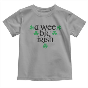 Funny Irish Heritage Toddler T Shirt A Wee Bit Irish St Patrick's Day Shamrock TS11 Sport Gray Print Your Wear