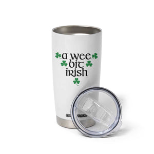 Funny Irish Heritage Tumbler Cup A Wee Bit Irish St Patrick's Day Shamrock TS11 Print Your Wear