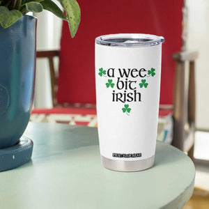 Funny Irish Heritage Tumbler Cup A Wee Bit Irish St Patrick's Day Shamrock TS11 Print Your Wear
