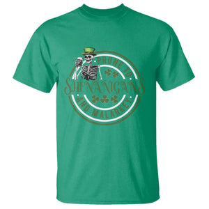 Funny Irish Prone To Shenanigans And Malarkey St Patrick's Day T Shirt Skeleton Beer Drinking TS11 Irish Green Print Your Wear