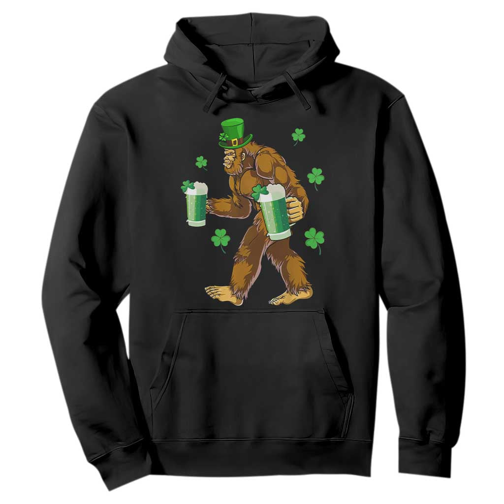 Funny Bigfoot St Patrick's Day Irish Beer Drinking Hoodie TS11 Black Print Your Wear