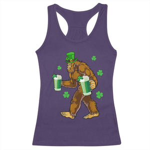 Funny Bigfoot St Patrick's Day Irish Beer Drinking Racerback Tank Top TS11 Purple Print Your Wear