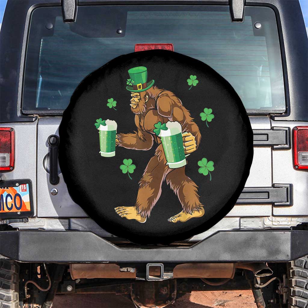 Funny Bigfoot St Patrick's Day Irish Beer Drinking Spare Tire Cover TS11 No hole Black Print Your Wear