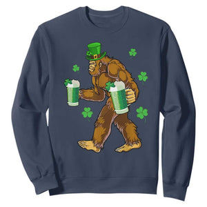 Funny Bigfoot St Patrick's Day Irish Beer Drinking Sweatshirt TS11 Navy Print Your Wear