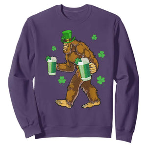 Funny Bigfoot St Patrick's Day Irish Beer Drinking Sweatshirt TS11 Purple Print Your Wear