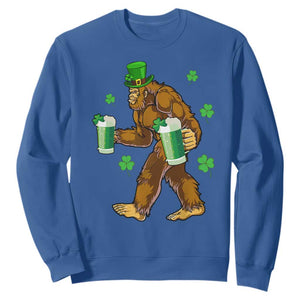 Funny Bigfoot St Patrick's Day Irish Beer Drinking Sweatshirt TS11 Royal Blue Print Your Wear