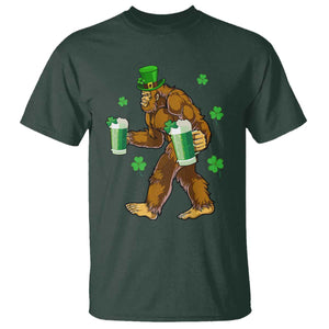 Funny Bigfoot St Patrick's Day Irish Beer Drinking T Shirt TS11 Dark Forest Green Print Your Wear
