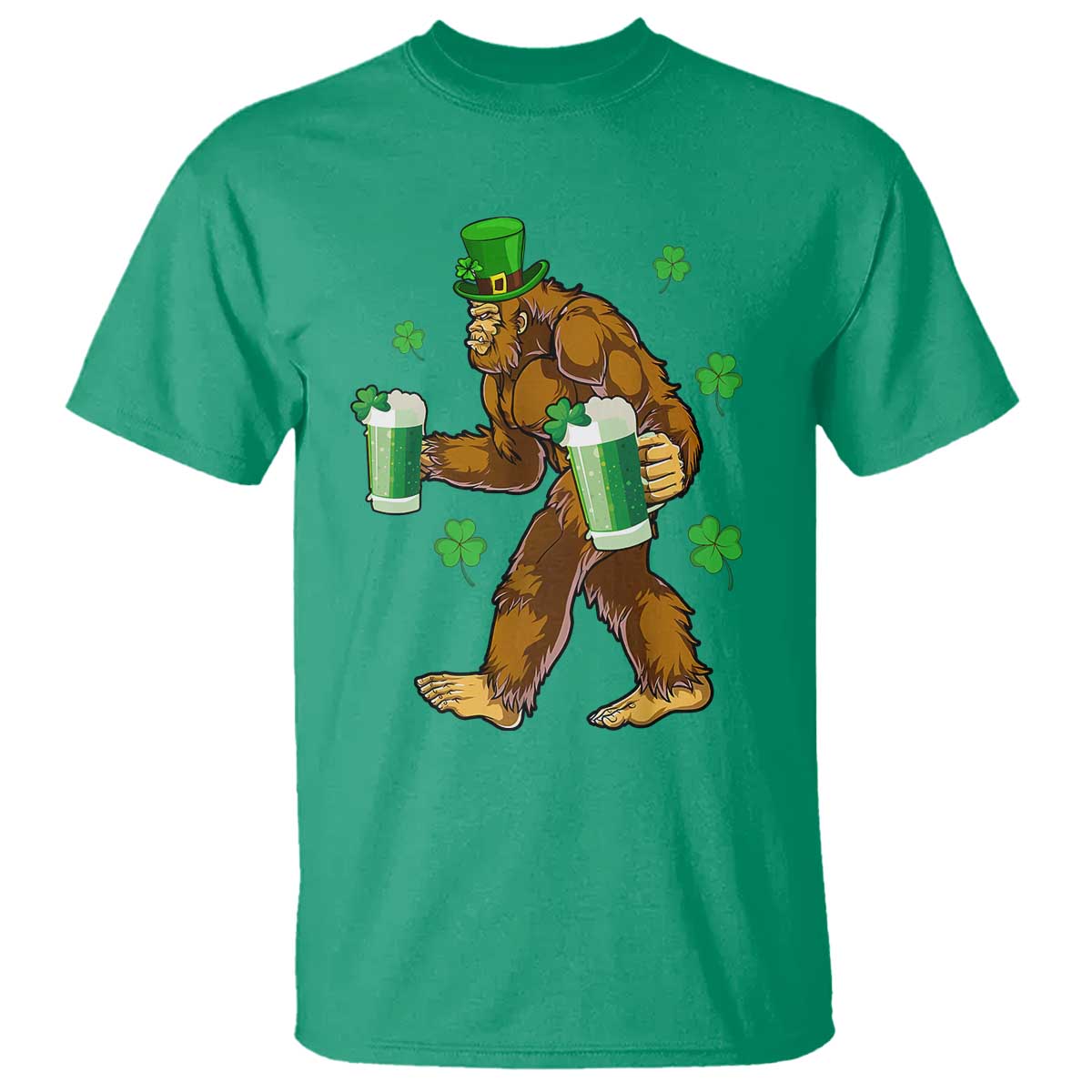 Funny Bigfoot St Patrick's Day Irish Beer Drinking T Shirt TS11 Irish Green Print Your Wear