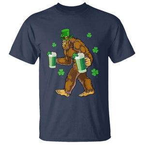 Funny Bigfoot St Patrick's Day Irish Beer Drinking T Shirt TS11 Navy Print Your Wear