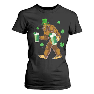 Funny Bigfoot St Patrick's Day Irish Beer Drinking T Shirt For Women TS11 Black Print Your Wear