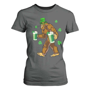 Funny Bigfoot St Patrick's Day Irish Beer Drinking T Shirt For Women TS11 Dark Heather Print Your Wear