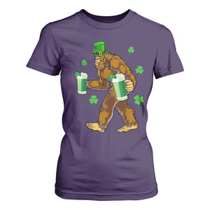 Funny Bigfoot St Patrick's Day Irish Beer Drinking T Shirt For Women TS11 Purple Print Your Wear