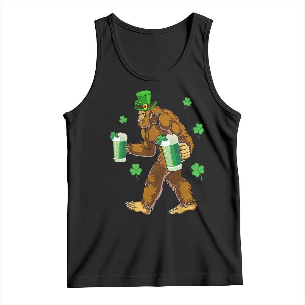 Funny Bigfoot St Patrick's Day Irish Beer Drinking Tank Top TS11 Black Print Your Wear