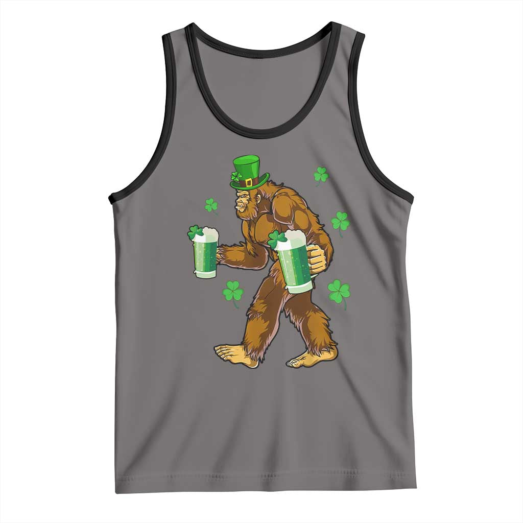 Funny Bigfoot St Patrick's Day Irish Beer Drinking Tank Top TS11 Deep Heather Black Print Your Wear