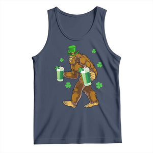 Funny Bigfoot St Patrick's Day Irish Beer Drinking Tank Top TS11 Navy Print Your Wear