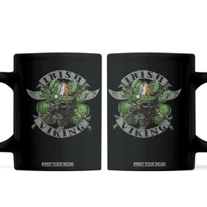 Funny Irish Viking Coffee Mug Vintage Shamrock Celtic Viking Skull TS11 Black Print Your Wear