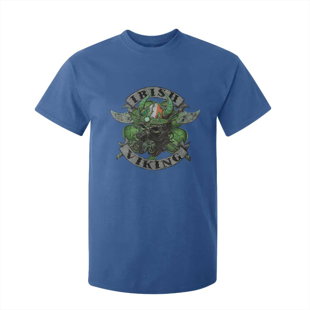 Funny Irish Viking T Shirt For Kid Vintage Shamrock Celtic Viking Skull TS11 Royal Blue Print Your Wear