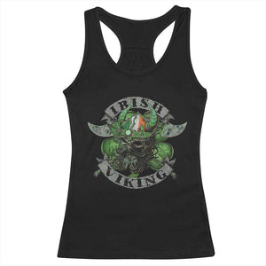 Funny Irish Viking Racerback Tank Top Vintage Shamrock Celtic Viking Skull TS11 Black Print Your Wear