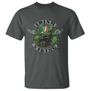 Funny Irish Viking T Shirt Vintage Shamrock Celtic Viking Skull TS11 Dark Heather Print Your Wear