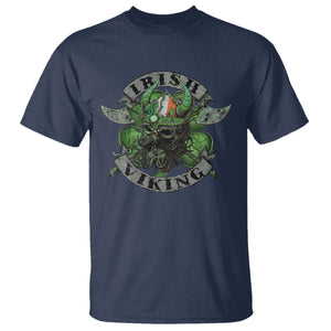 Funny Irish Viking T Shirt Vintage Shamrock Celtic Viking Skull TS11 Navy Print Your Wear