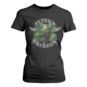 Funny Irish Viking T Shirt For Women Vintage Shamrock Celtic Viking Skull TS11 Black Print Your Wear