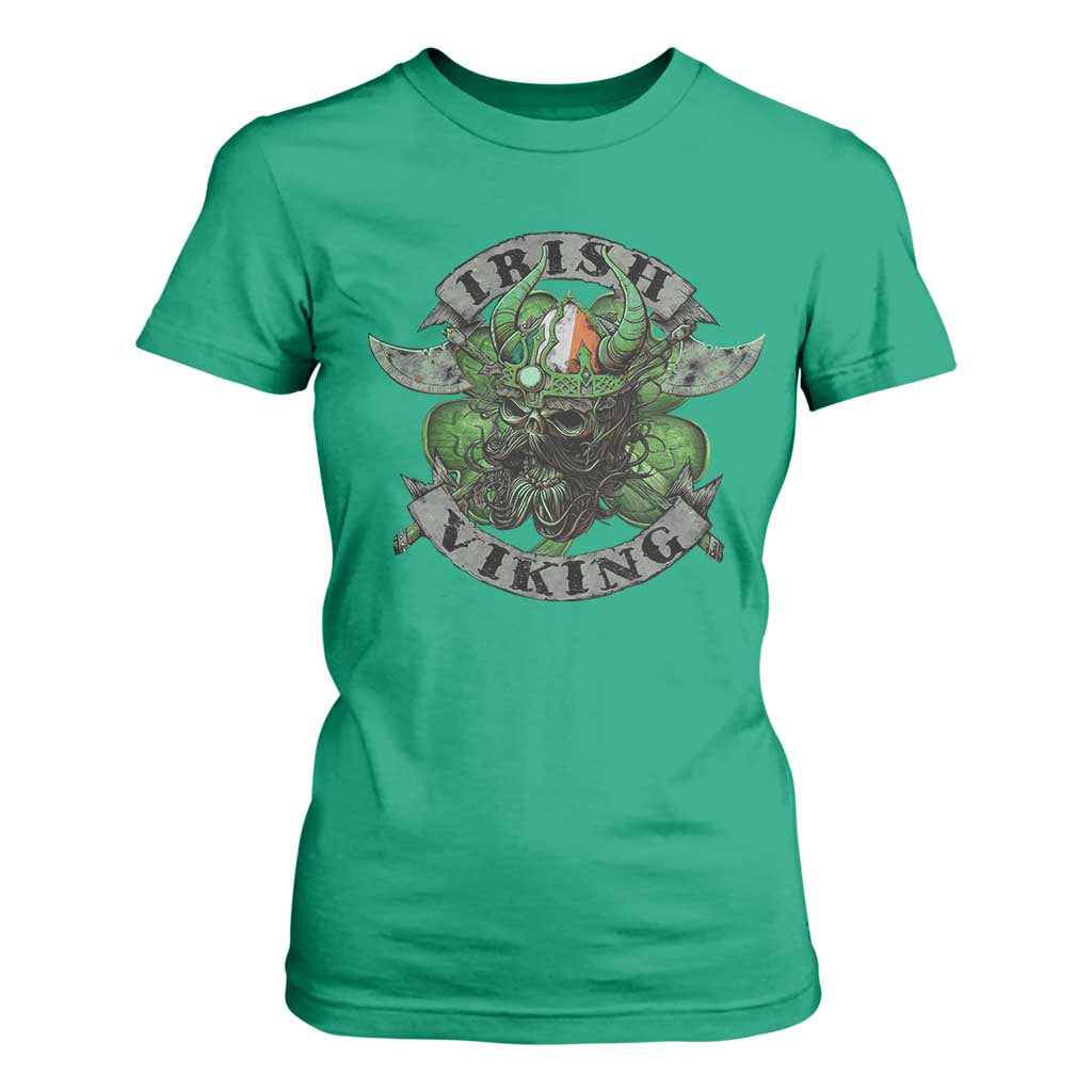 Funny Irish Viking T Shirt For Women Vintage Shamrock Celtic Viking Skull TS11 Irish Green Print Your Wear