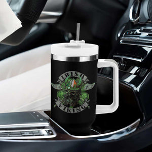 Funny Irish Viking Tumbler With Handle Vintage Shamrock Celtic Viking Skull TS11 Print Your Wear