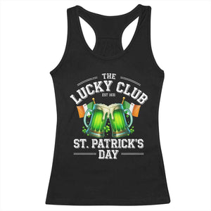 Funny St Patrick's Day Irish Beer Drinking Racerback Tank Top The Lucky Beer Club Ireland Flag TS11 Black Print Your Wear