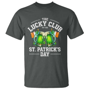 Funny St Patrick's Day Irish Beer Drinking T Shirt The Lucky Beer Club Ireland Flag TS11 Dark Heather Print Your Wear