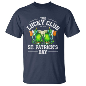 Funny St Patrick's Day Irish Beer Drinking T Shirt The Lucky Beer Club Ireland Flag TS11 Navy Print Your Wear