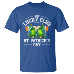 Funny St Patrick's Day Irish Beer Drinking T Shirt The Lucky Beer Club Ireland Flag TS11 Royal Blue Print Your Wear