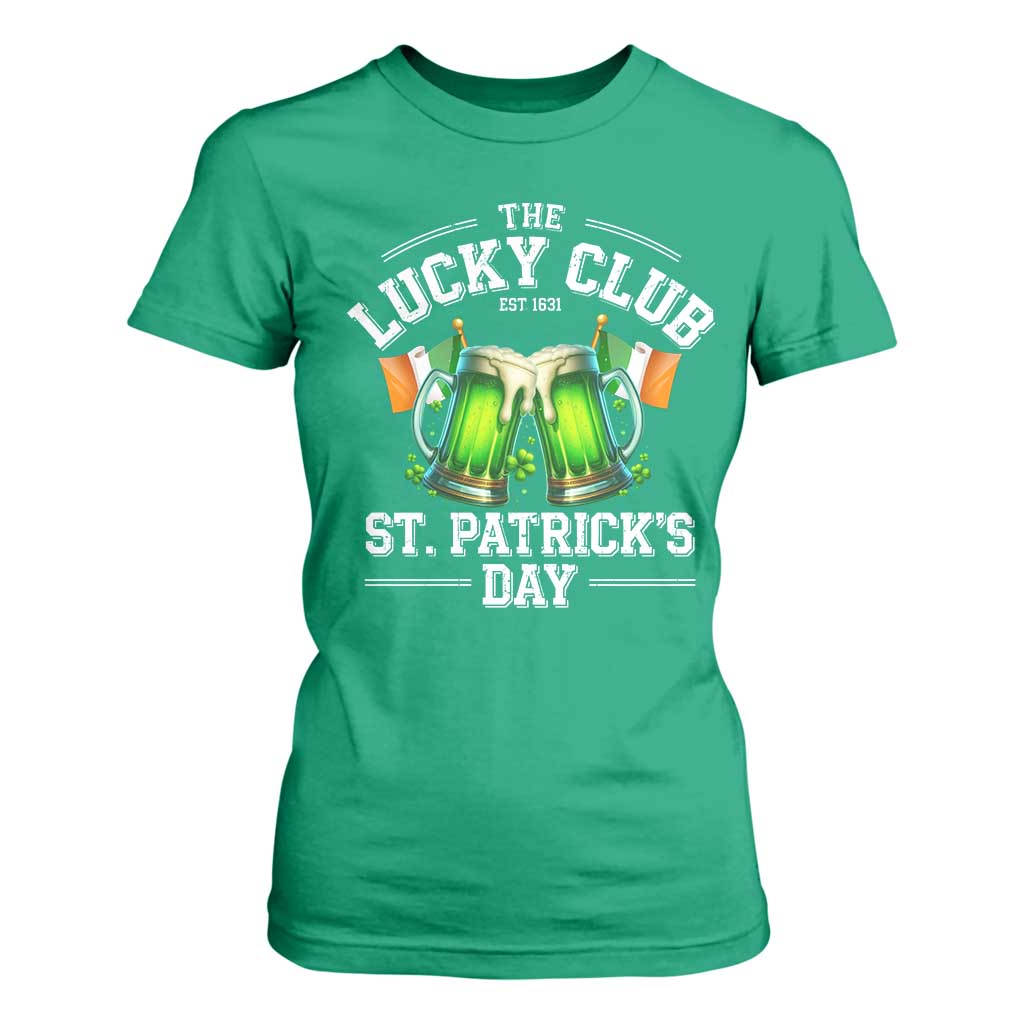 Funny St Patrick's Day Irish Beer Drinking T Shirt For Women The Lucky Beer Club Ireland Flag TS11 Irish Green Print Your Wear