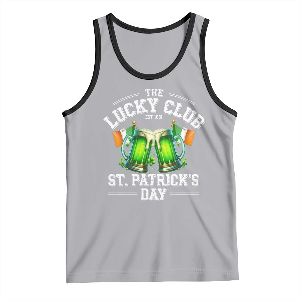 Funny St Patrick's Day Irish Beer Drinking Tank Top The Lucky Beer Club Ireland Flag TS11 Athletic Heather Black Print Your Wear