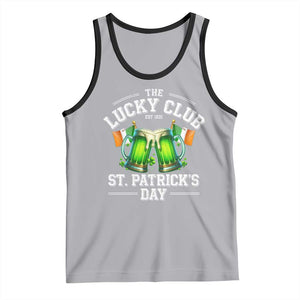 Funny St Patrick's Day Irish Beer Drinking Tank Top The Lucky Beer Club Ireland Flag TS11 Athletic Heather Black Print Your Wear