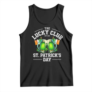 Funny St Patrick's Day Irish Beer Drinking Tank Top The Lucky Beer Club Ireland Flag TS11 Black Print Your Wear