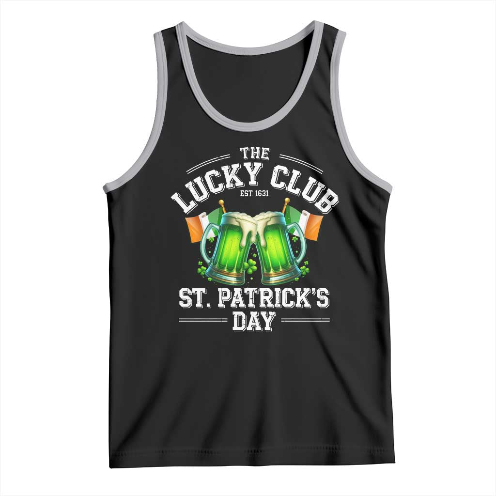 Funny St Patrick's Day Irish Beer Drinking Tank Top The Lucky Beer Club Ireland Flag TS11 Black Athletic Heather Print Your Wear