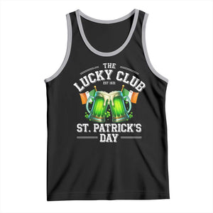 Funny St Patrick's Day Irish Beer Drinking Tank Top The Lucky Beer Club Ireland Flag TS11 Black Athletic Heather Print Your Wear