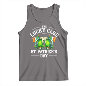 Funny St Patrick's Day Irish Beer Drinking Tank Top The Lucky Beer Club Ireland Flag TS11 Deep Heather Print Your Wear
