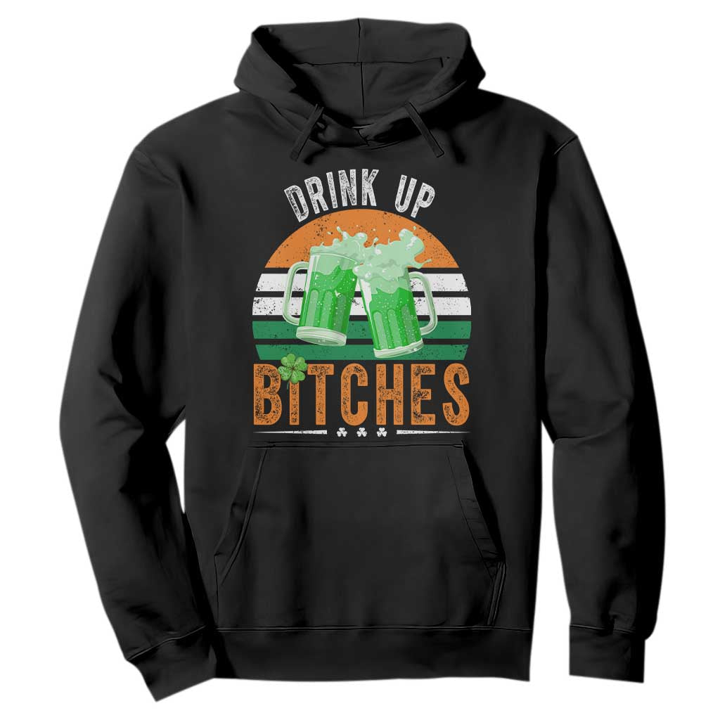 Funny St Patrick's Day Irish Beer Drinking Hoodie Drink Up Bitches Beer Mug TS11 Black Print Your Wear