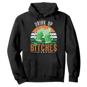 Funny St Patrick's Day Irish Beer Drinking Hoodie Drink Up Bitches Beer Mug TS11 Black Print Your Wear